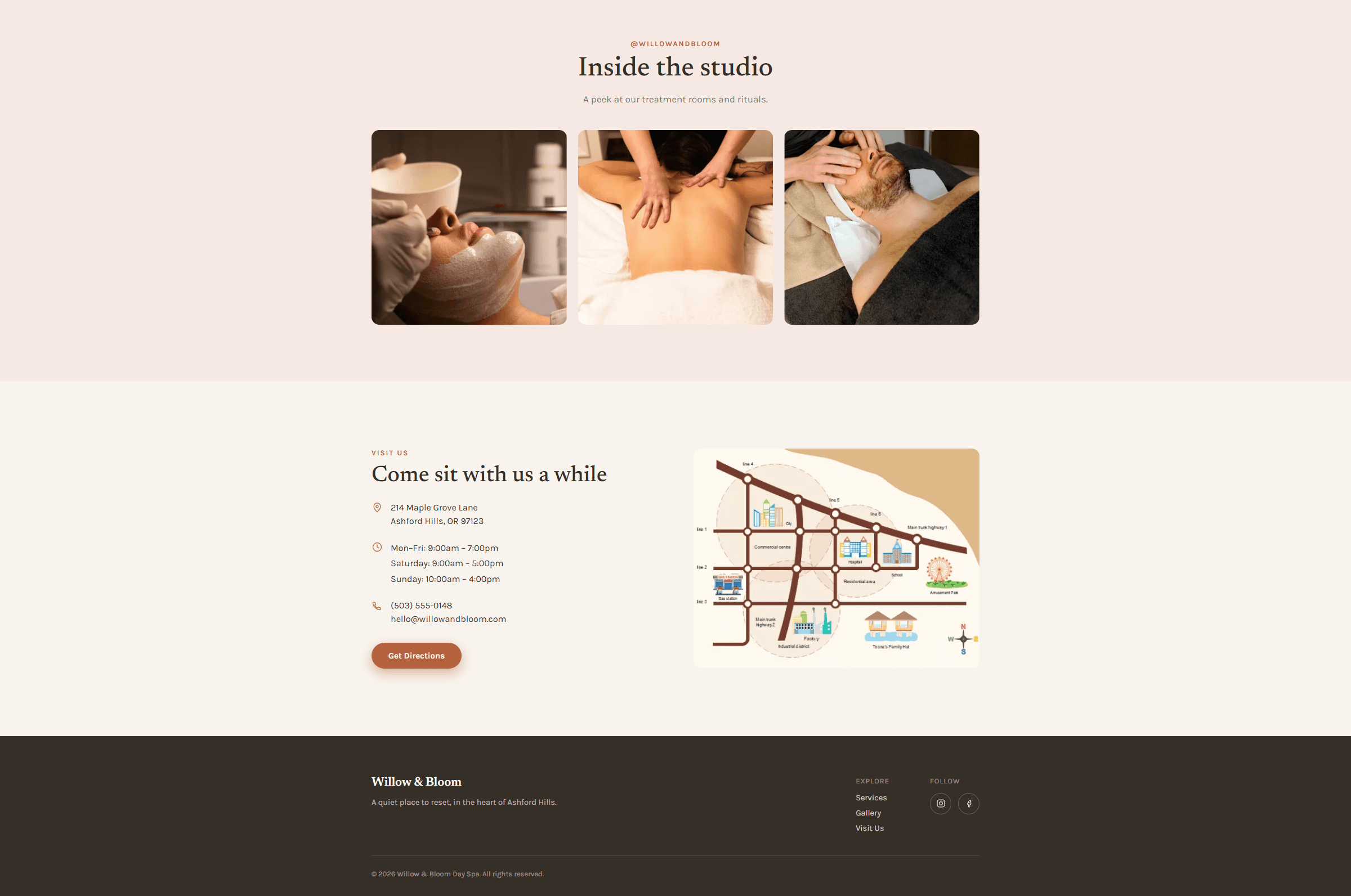 Spa site — desktop