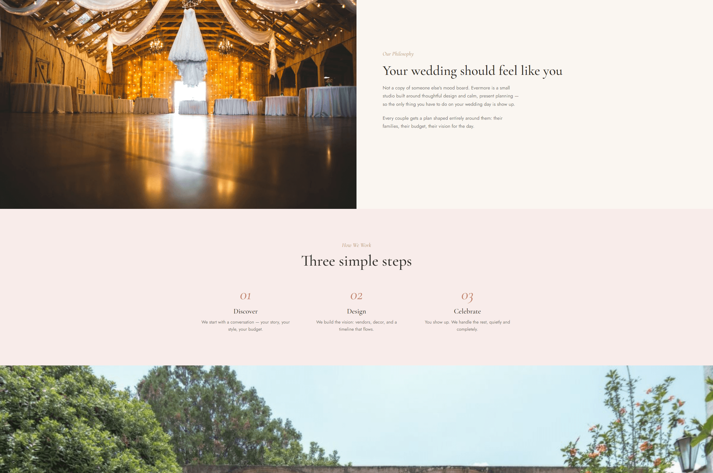 Wedding site — desktop