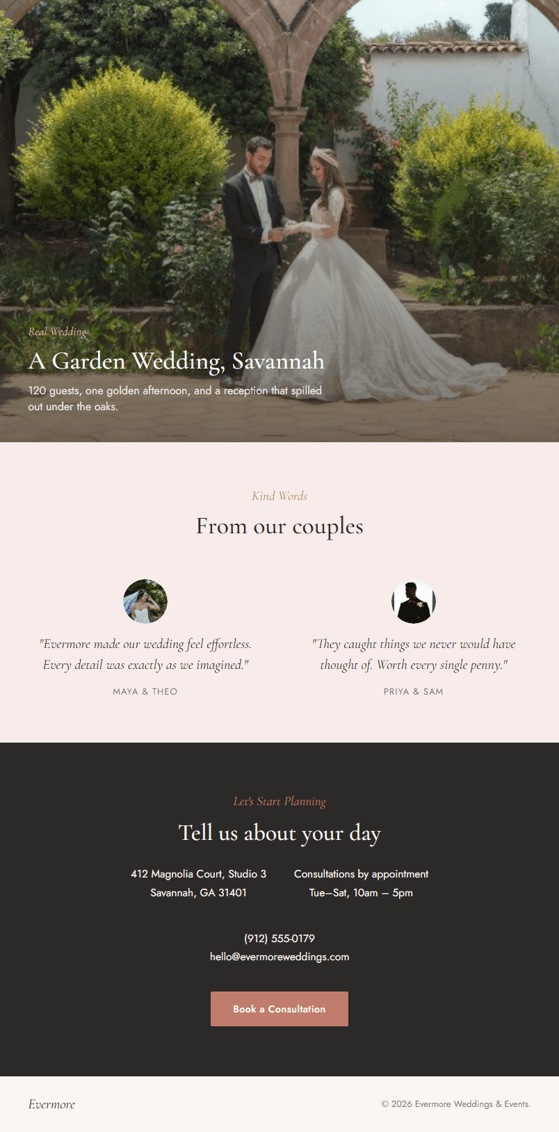 Wedding site — mobile