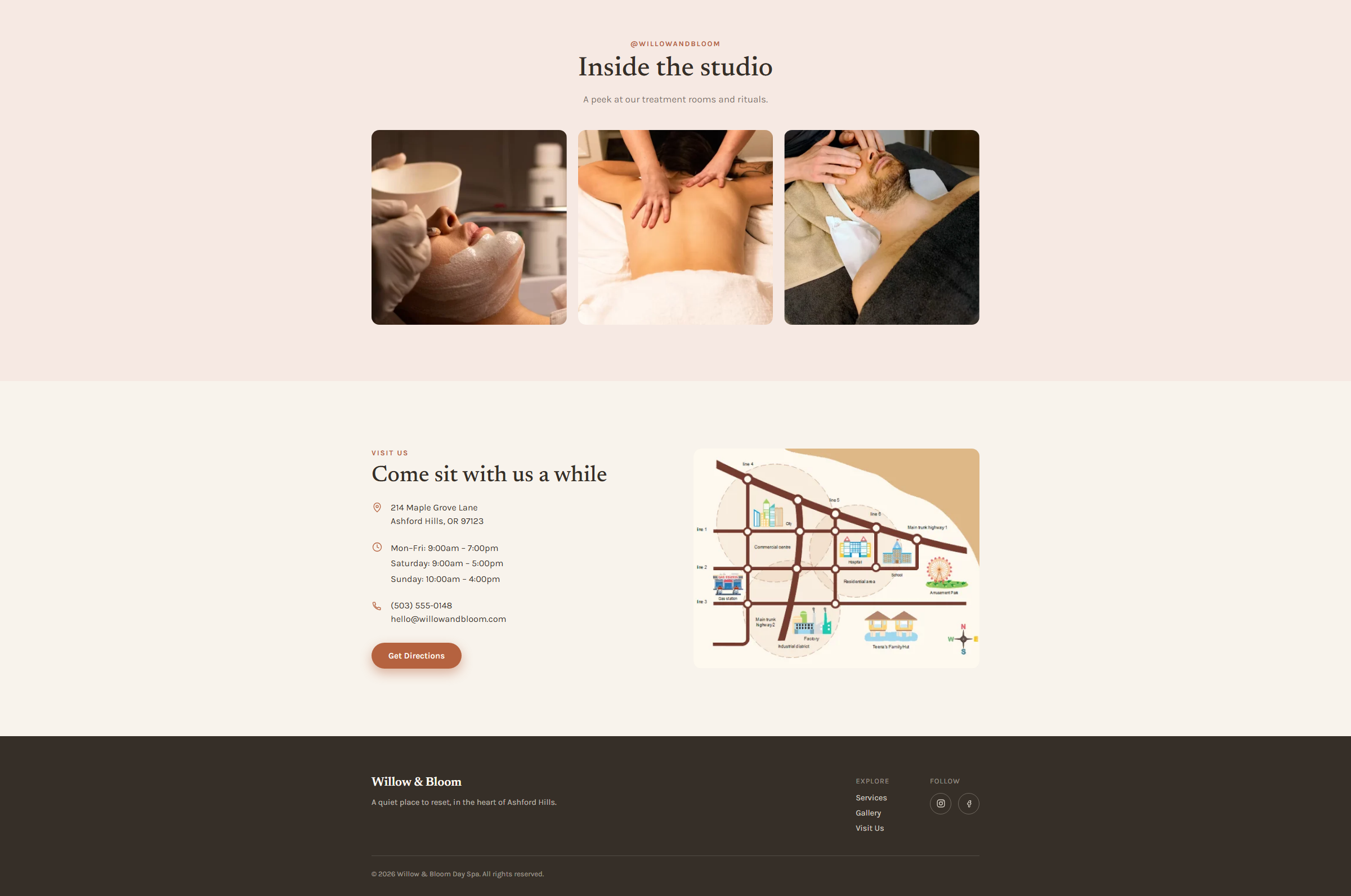 Spa site — desktop